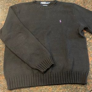 Navy Blue mens Polo sweater all cotton